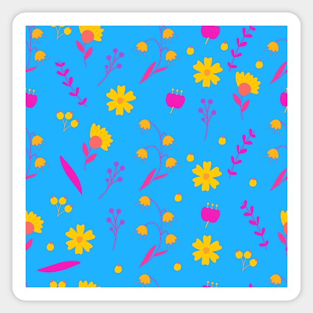 Pan Pride Simple Mixed Flowers Pattern Sticker by VernenInk